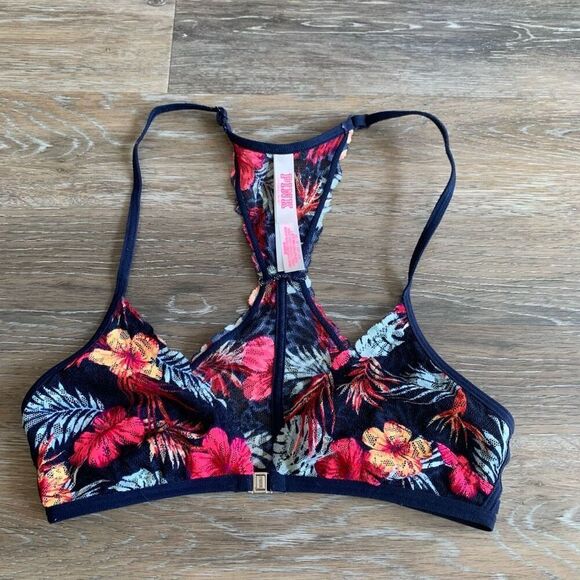 PINK Victoria Secret bralette front clasp racer back style  size xs - Picture 1 of 9